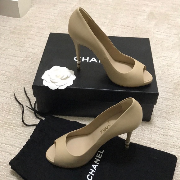 CHANEL Shoes - Chanel peep toe pumps
